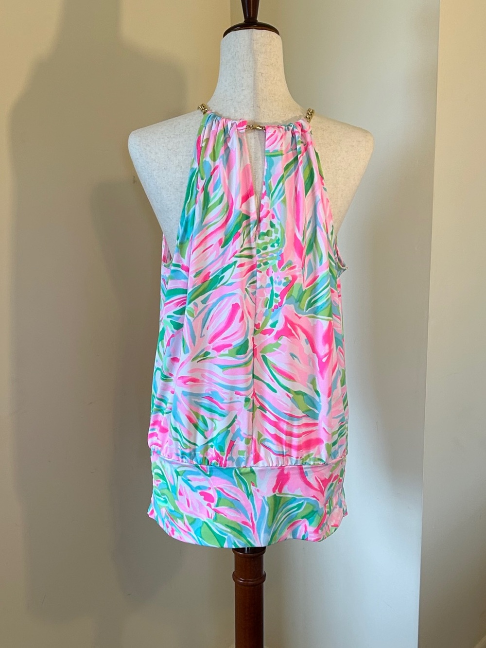 Lilly Pulitzer Pink & Green Floral Halter Camisole - Picture 6 of 10